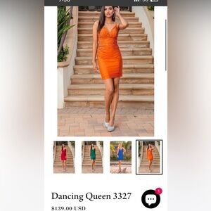 Dancing Queen size XS orange dress